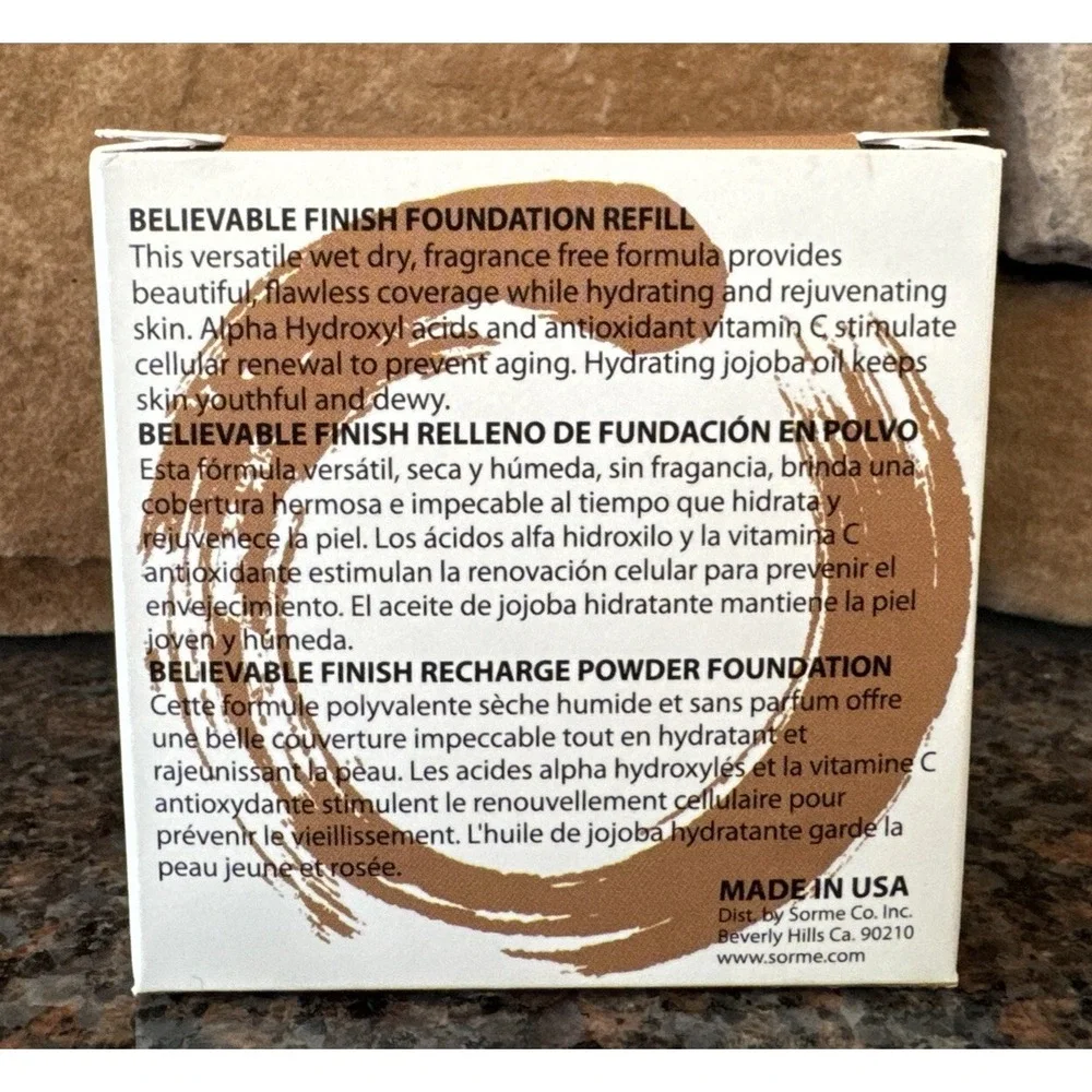 3X Sorme Believable Finish Wet/Dry Powder Foundation Golden Honey 410 , 0.23 oz